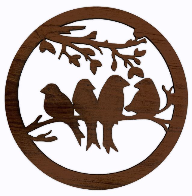 Panneau aimanté en bois - Oiseaux
