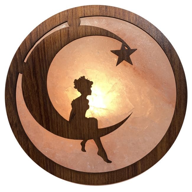 Panneau en bois Lune Étoile