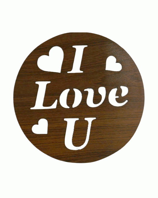 Panneau Aimanté  en Bois I Love U 18cm pour HMD999