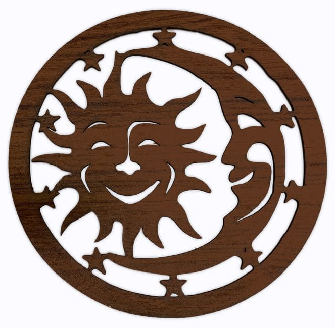 Panneau aimanté en bois Soleil et Lune chez Arabesk