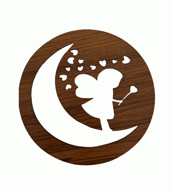 Panneau en Bois Aimanté  Ange Lune 18cm pour HMD999