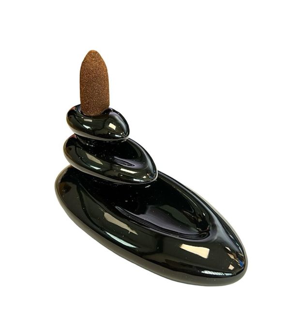 Porte Encens Backflow Céramique Pirogue 13cm chez Arabesk|fr