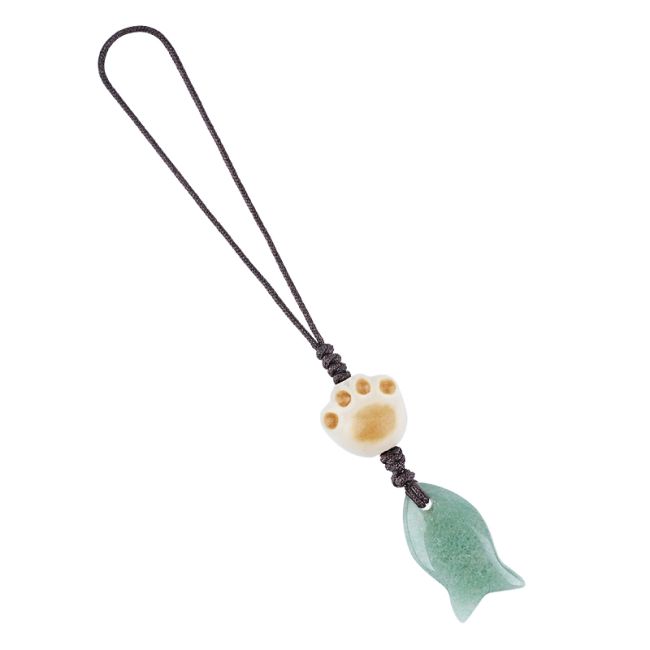 Bijoux de Sac Poisson Aventurine Verte x3
