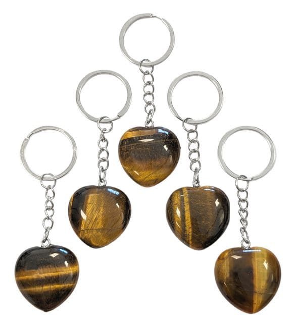 Porte Clés Cœur Oeil de Tigre A 30mm x 5