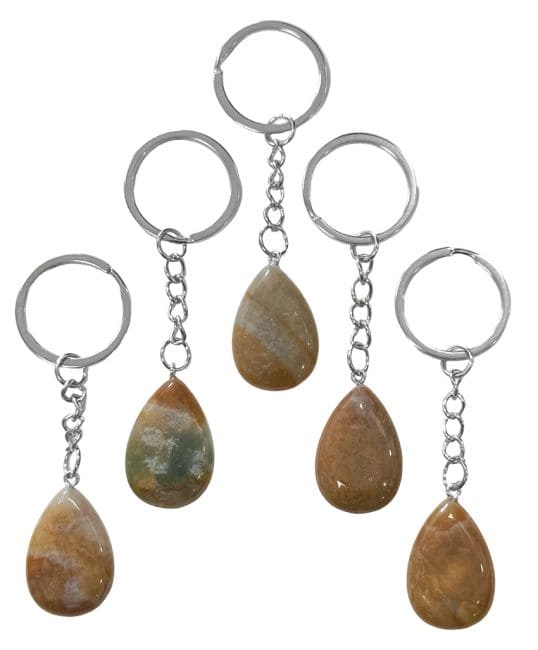 Porte Clés Goutte Agate Indienne A 30mm x 5