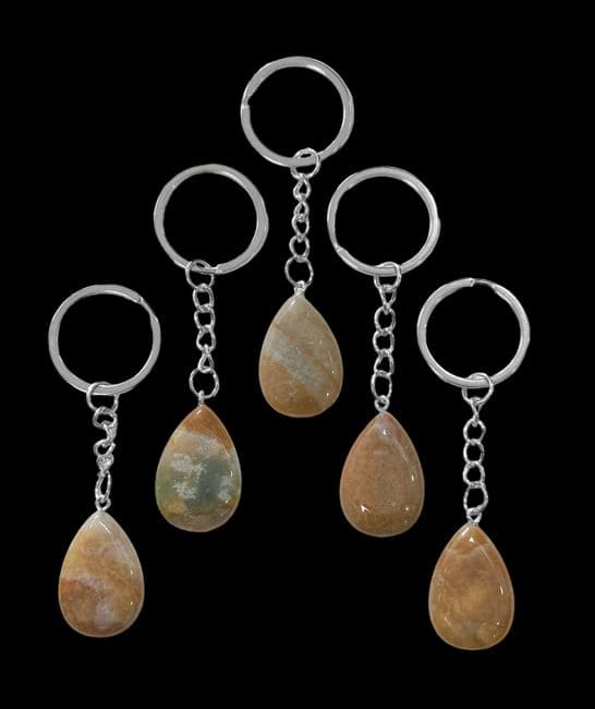 Porte Clés Goutte Agate Indienne A 30mm x 5