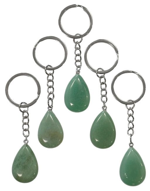 Porte Clés Goutte Aventurine Verte A 30mm x 5