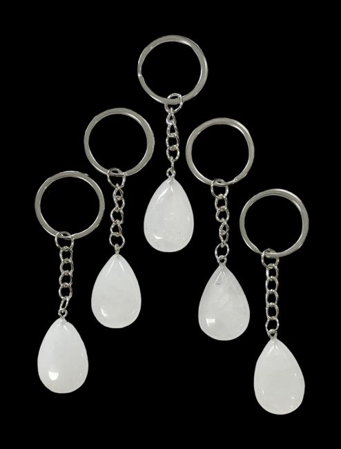 Porte Clés Goutte Cristal de Roche A 30mm x 5 chez Arabesk|fr