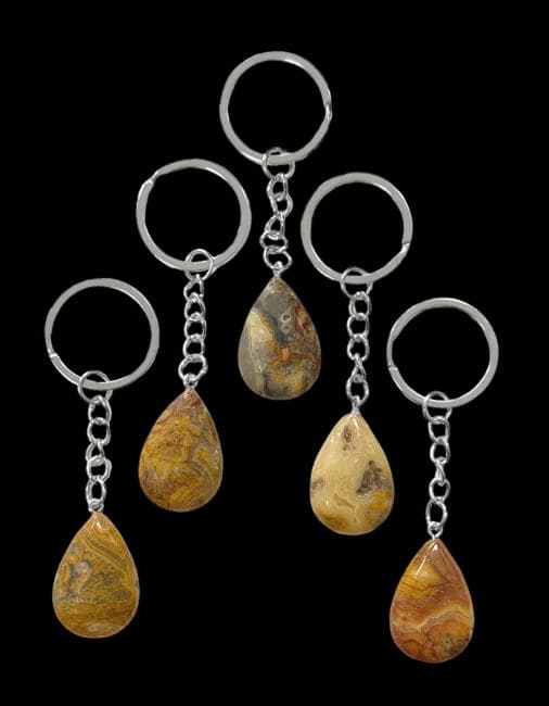 Porte Clés Goutte Agate Crazy Lace 30mm x 5 chez Arabesk|fr