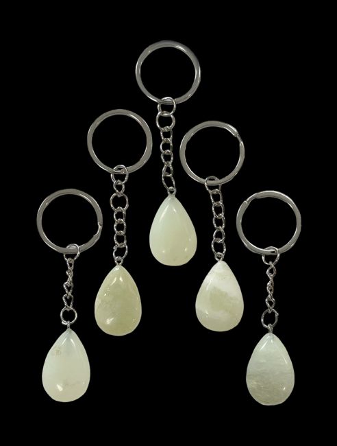 Porte Clés Goutte Jade de Chine A 30mm x 5 chez Arabesk|fr