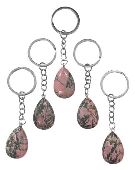 Porte Clés Goutte Rhodonite A 30mm x 5