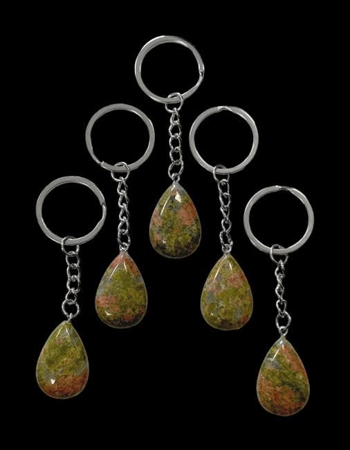 Porte Clés Goutte Unakite A 30mm x 5 chez Arabesk|fr