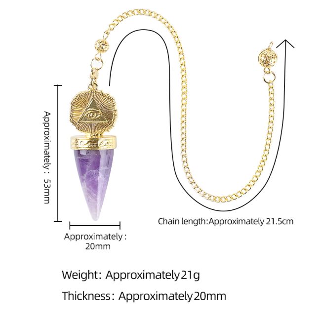 Pendule Divinatoire Cristal de Roche – Œil de la Providence Doré chez Arabesk|fr