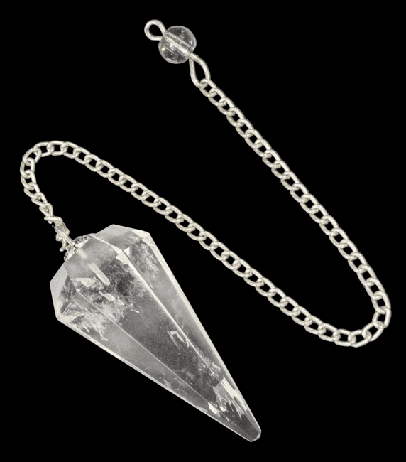 Pendule Cristal de Roche du Brésil Conique 6 faces chez Arabesk