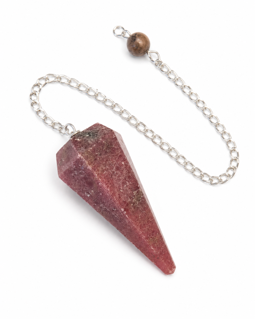 Pendule Rhodonite Conique 6 faces