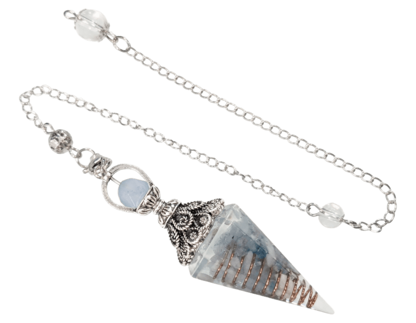 Pendule Orgonite Aigue Marine 6 faces chez Arabesk