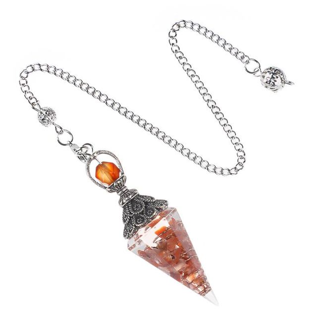 Pendule Orgonite Cornaline 6 faces