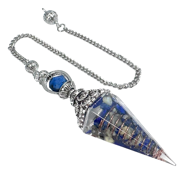 Pendule Orgonite Lapis Lazuli 6 faces chez Arabesk