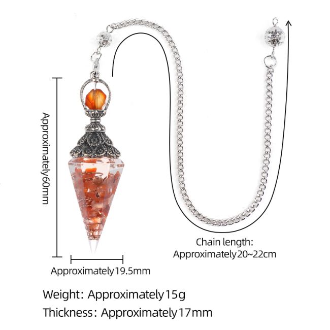 Pendule Orgonite Cornaline 6 faces chez Arabesk|fr