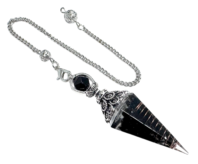 Pendule Orgonite Obsidienne Noire 6 faces chez Arabesk