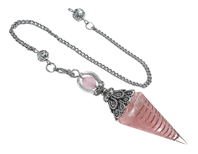 Pendule Orgonite Quartz Rose 6 faces chez Arabesk