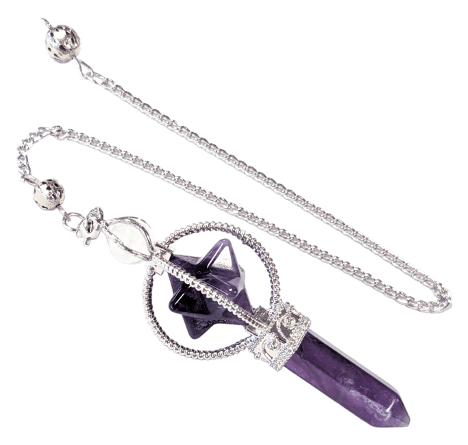 Amethyst Merkaba Pendel 6 Gesichter