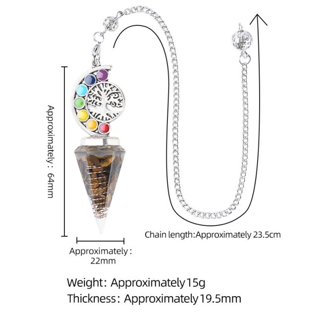 Pendule Orgonite Aigue Marine Arbre de Vie 7 Chakras 6 faces chez Arabesk|fr
