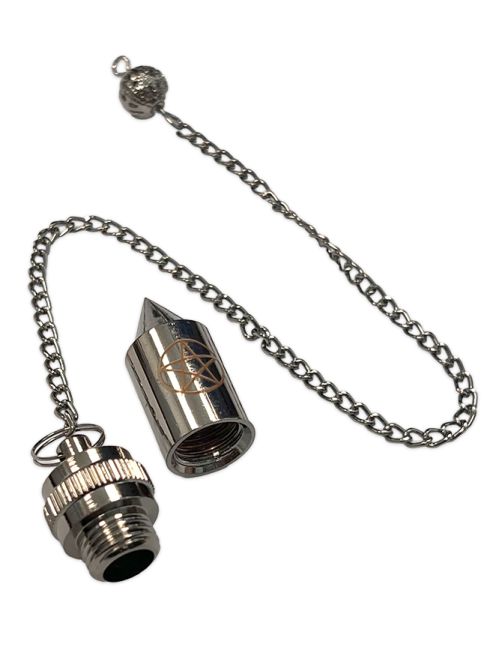 Pendule Bullet Pentacle en métal noir avec réservoir