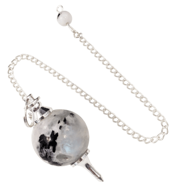 Pendule Sphère Pierre de Lune Blanche Péristérite 4cm chez Arabesk