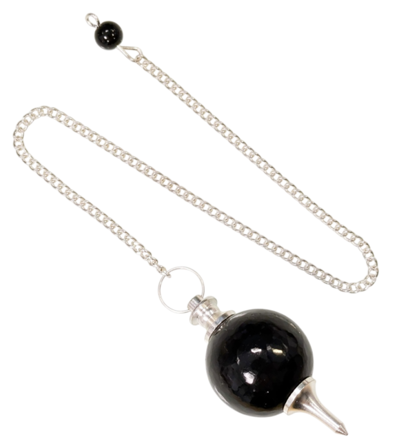 Pendule Sphère Obsidienne Noire 4cm chez Arabesk