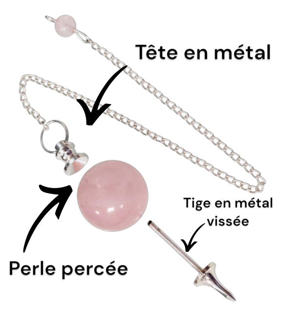 Pendule sphère Tourmaline Noire 4cm chez Arabesk|fr