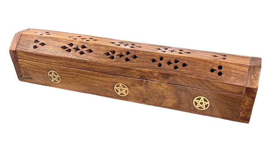 Räucherstäbchenhalter aus Sheesham-Holz, Pentagramm, 30 cm, 2 Stück