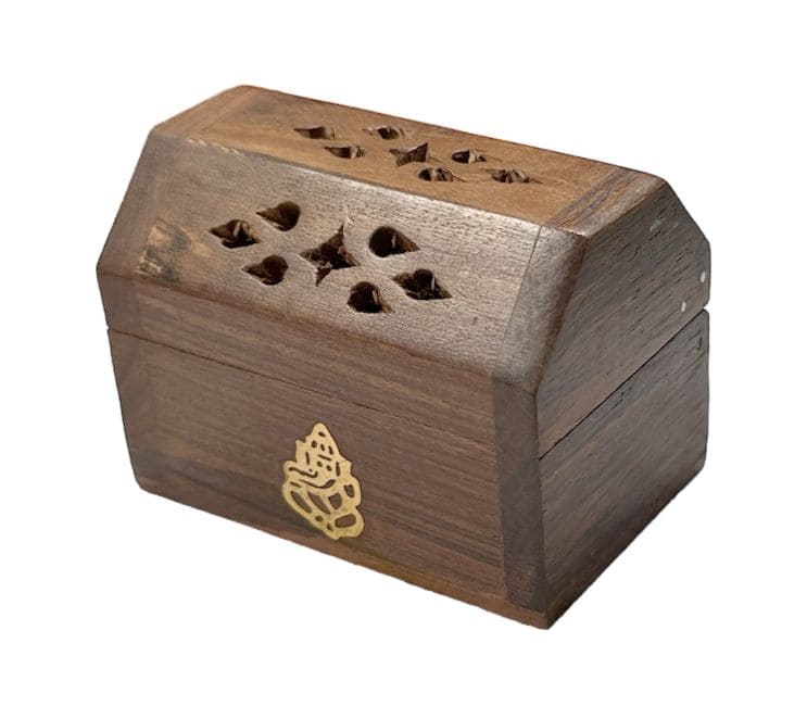 Porte Encens Coffret en Bois de Sheesham Ganesh 8cm x4