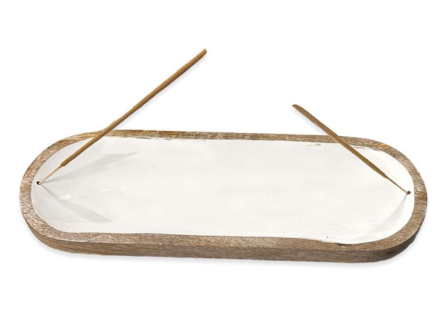 Porte Encens Mango Meena Work Blanc 28cm chez Arabesk|fr