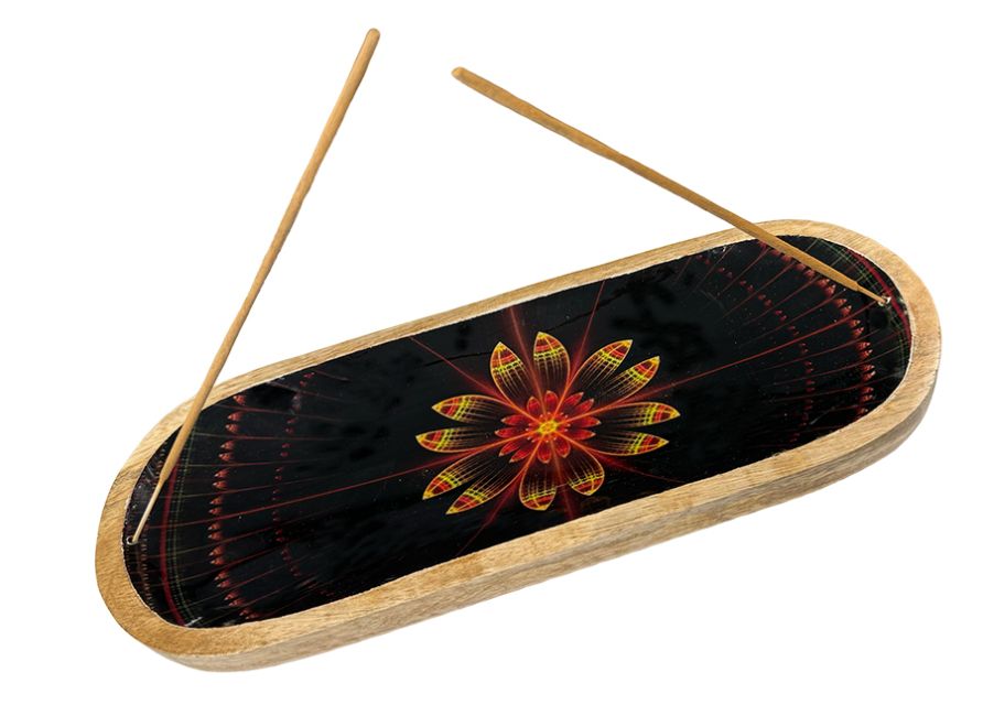 Mango Meena Work Räucherstäbchenhalter, schwarzer Lotus, 28 cm
