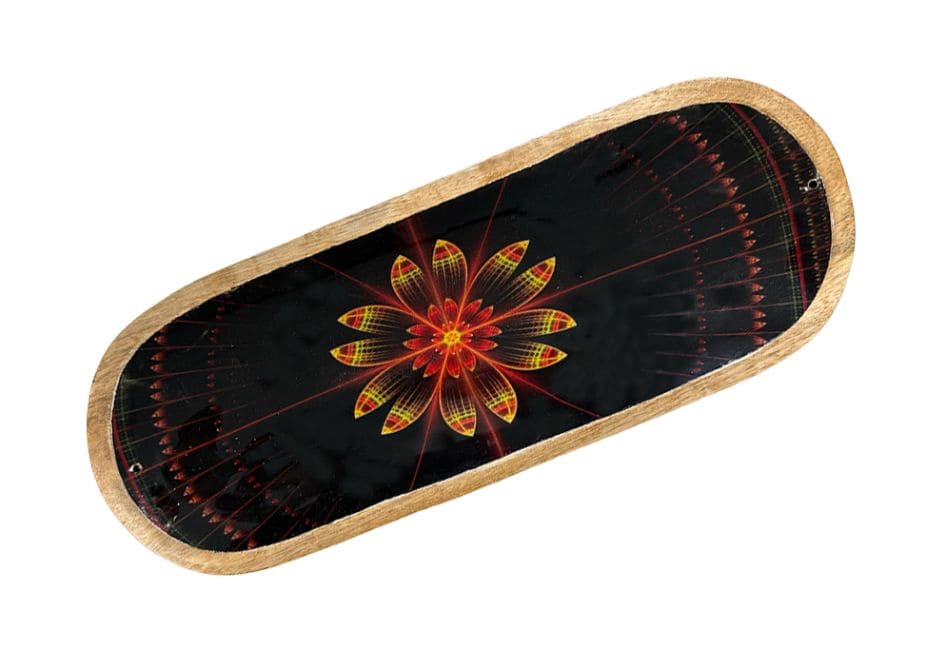 Porte Encens Mango Meena Work  Noir Lotus 28cm