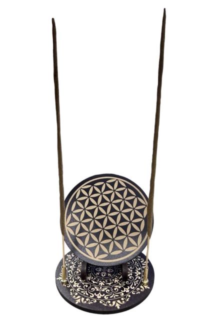 Porte Encens plaque  fleur de vie 10cm chez Arabesk