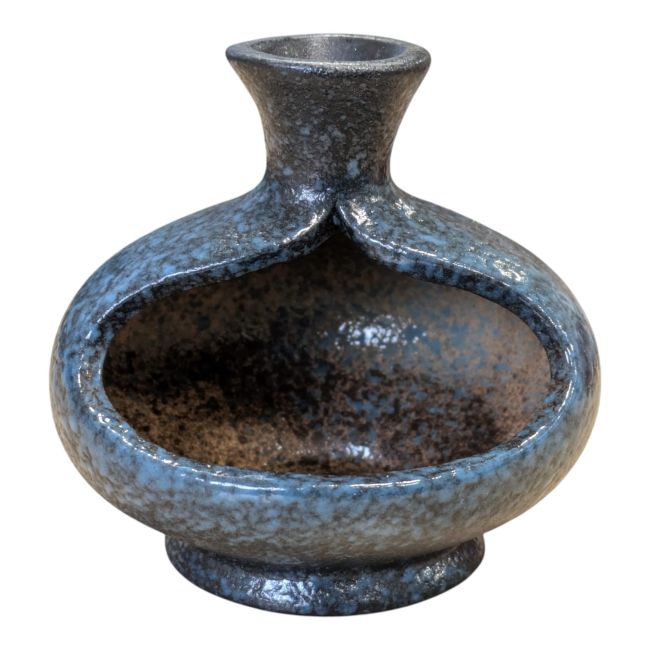 Brûleur de Fumigation en Céramique Bleue à Nuances Sombres