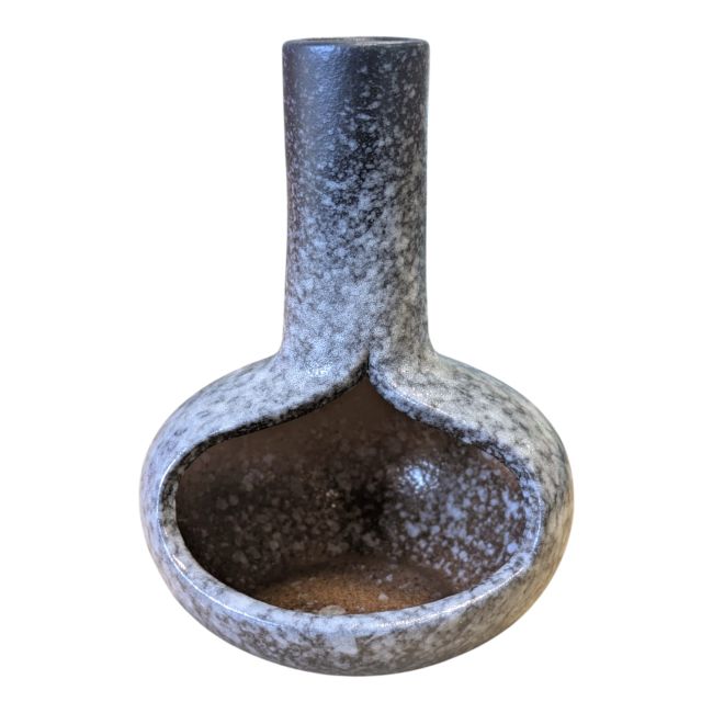 Brûleur de Fumigation en Céramique Noire à Nuances Blanches