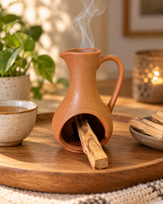 Brûle-encens en céramique terre cuite 12 cm chez Arabesk|fr
