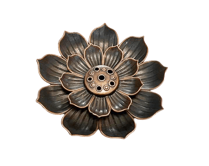 Porte Encens Métal Fleur de Lotus 6 cm