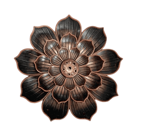 Porte Encens Métal Grande Fleur de Lotus  8.5 cm chez Arabesk