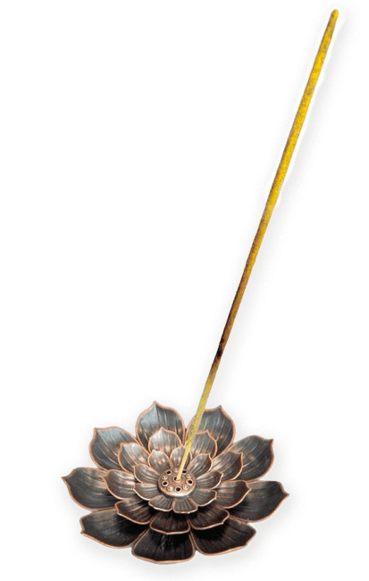 Räucherstäbchenhalter aus Metall, große Lotusblume, 8,5 cm