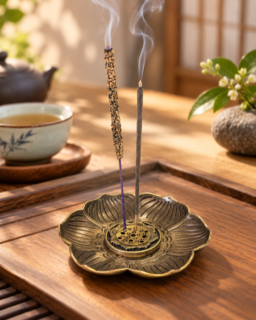 Porte Encens Métal Lotus 8.5 cm chez Arabesk|fr