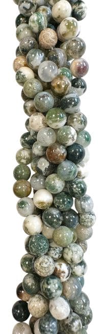 Agate Arbre A perles 10mm sur fil 40cm