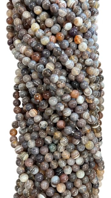 Agate Botswana AA perles 6mm sur fil 40cm