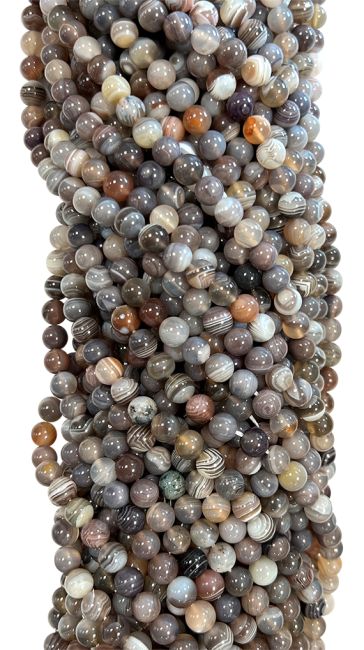 Agate Botswana AA perles 8mm sur fil 40cm