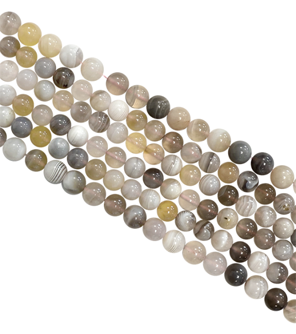 Agate Botswana A perles 7.5-8.5mm sur fil 40cm chez Arabesk