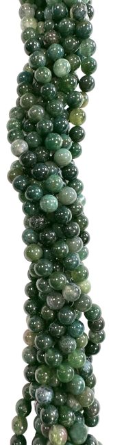 Agate Mousse perles 4mm sur fil 40cm