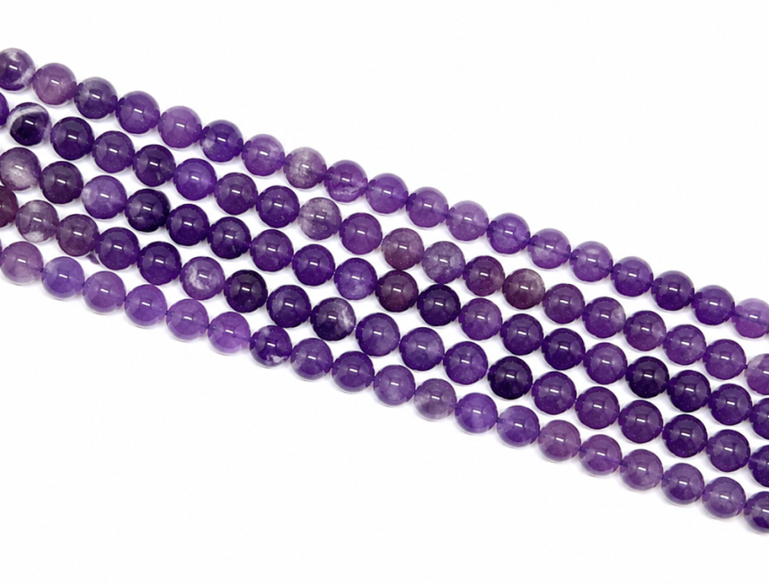 Perles Rondes sur Fil Améthyste A 6mm chez Arabesk